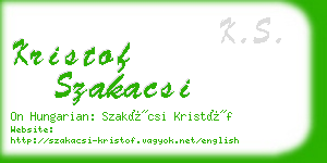 kristof szakacsi business card